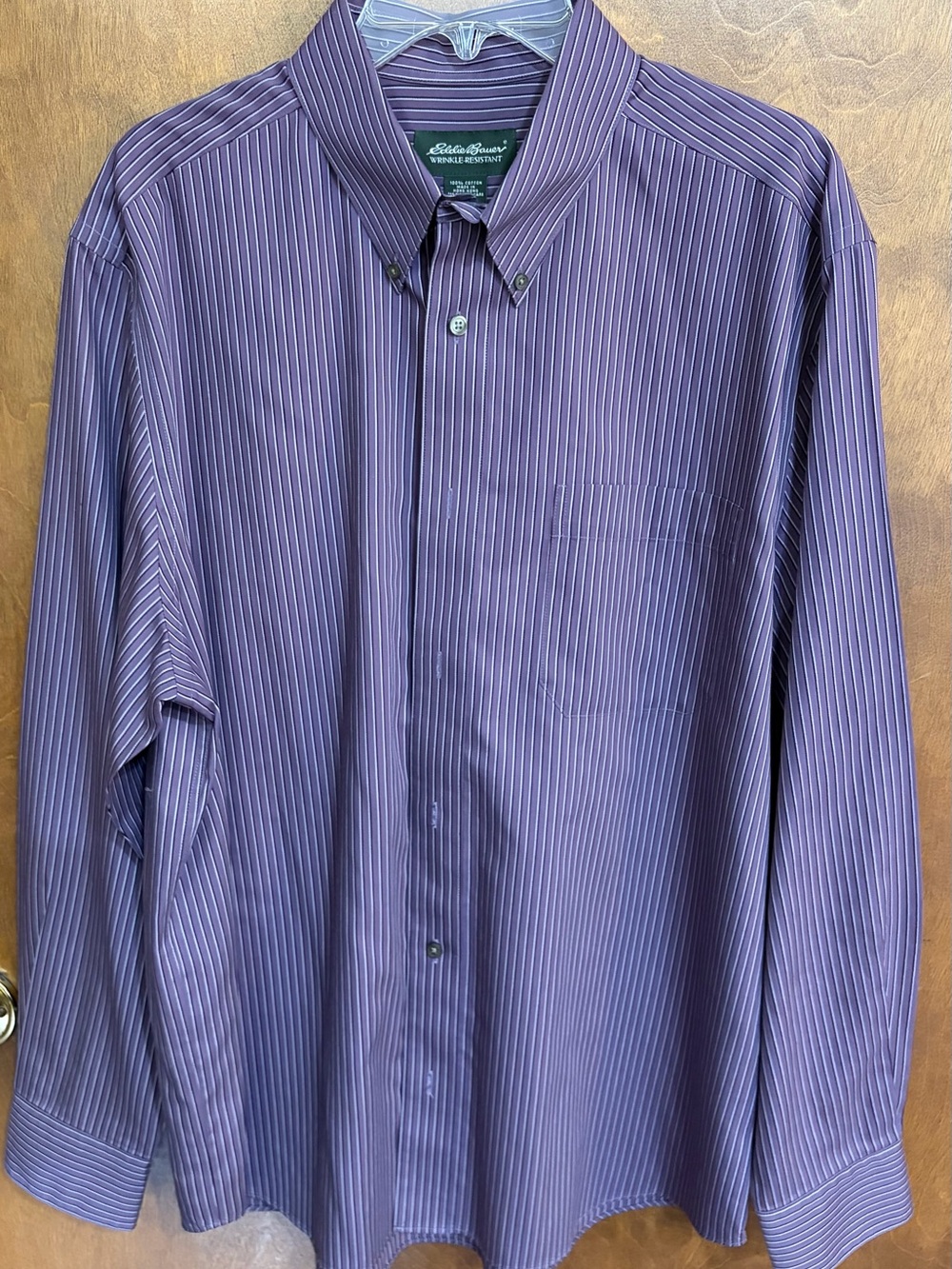 Eddie Bauer Purple Pinstripe Button-Down Shirt